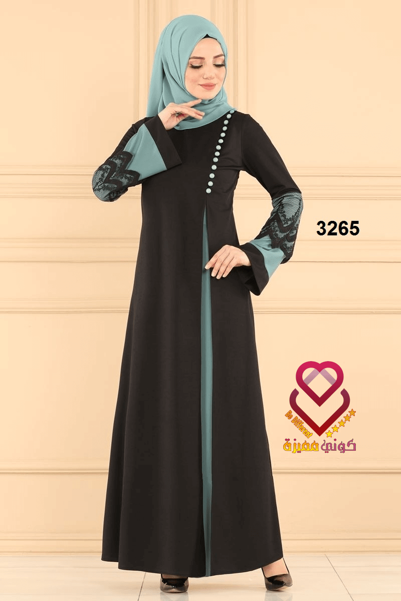 فستان 3265 اسود (اخضر)