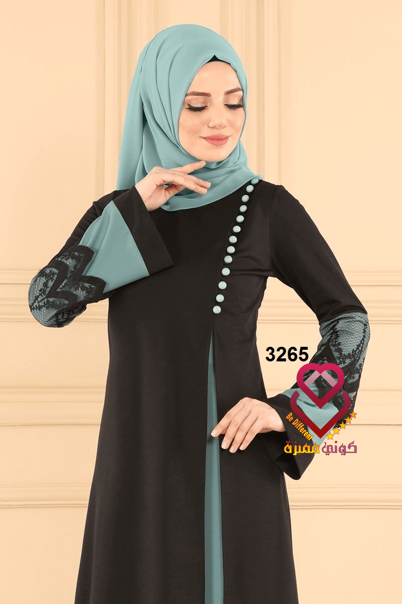 فستان 3265 اسود (اخضر)