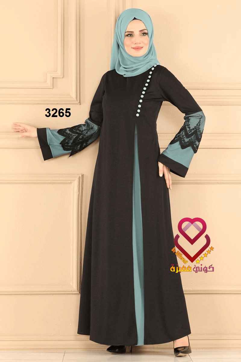 فستان 3265 اسود (اخضر)