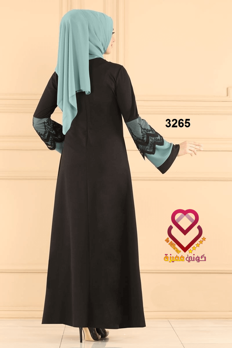 فستان 3265 اسود (اخضر)