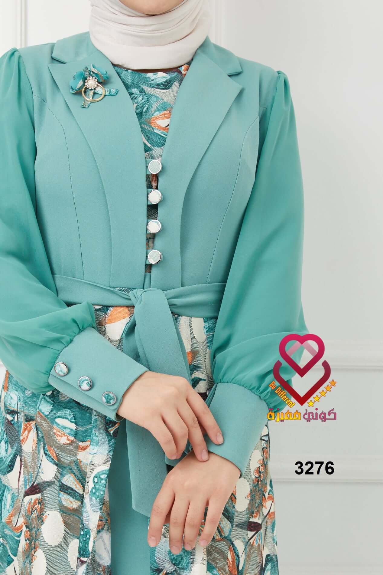 فستان قطعتين 3276 اخضر