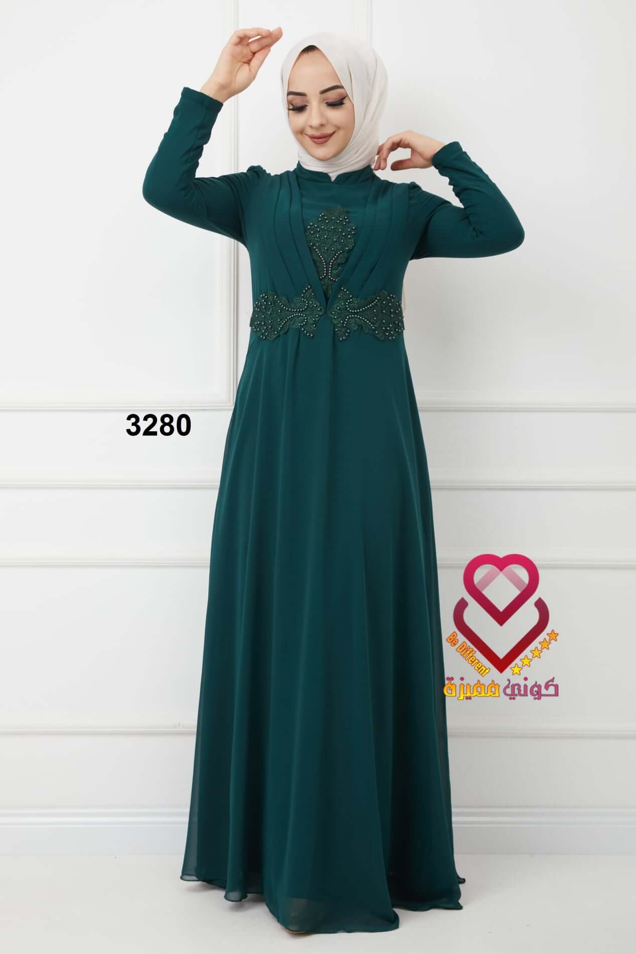 فستان 3280 زيتي