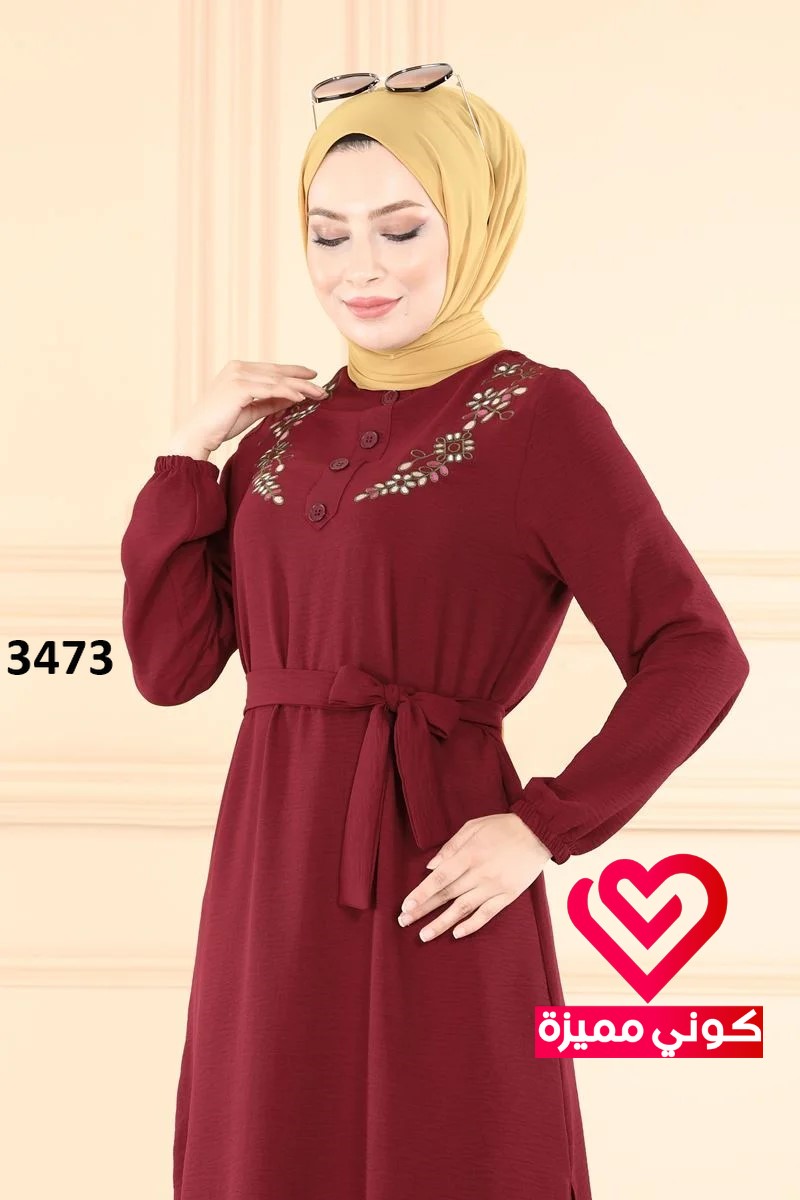 nakis-islemeli-aerobin-tunik-6065rdr755-bordo-588380-88-B