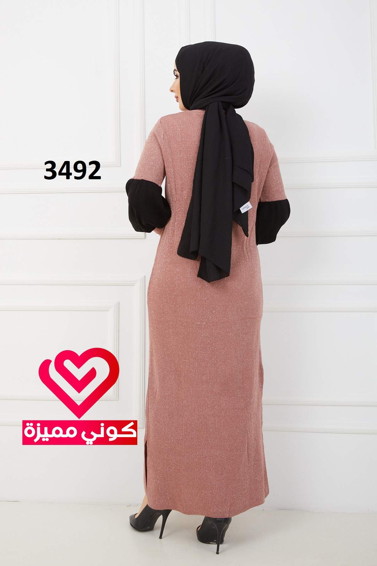 فستان شتوي 3492 زهري
