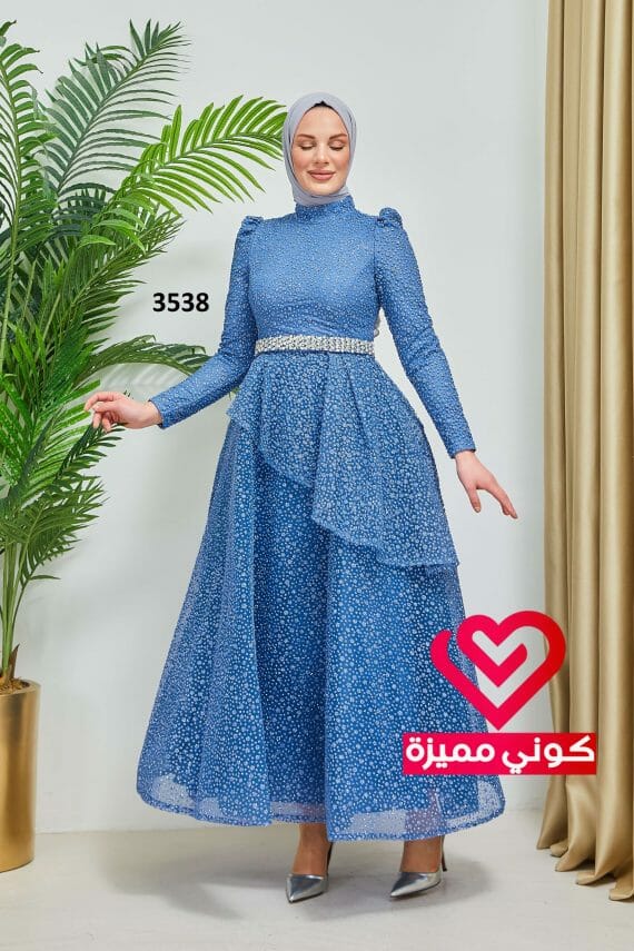 فستان 3538 سماوي