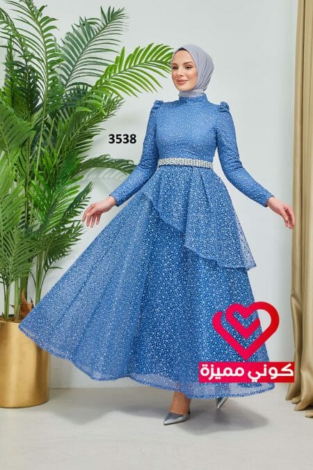 فستان 3538 سماوي