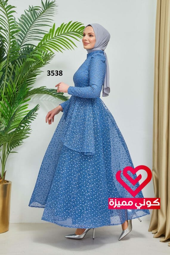 فستان 3538 سماوي
