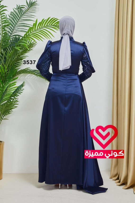 فستان سهرة 3537 كحلي