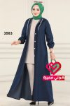 جلباب جينز 3583 غامق