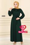 فستان عملي 3585 زيتي