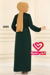 فستان عملي 3585 زيتي