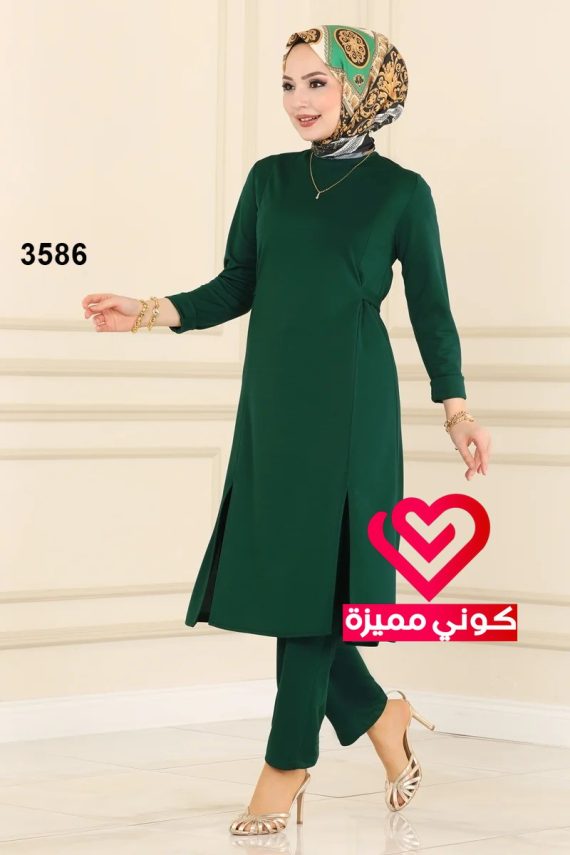 طقم بنطلون 3586 زيتي