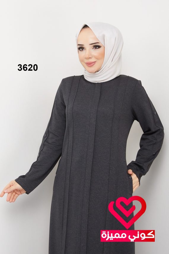جلباب شتوي 3620 رمادي