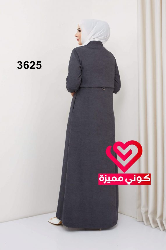 جلباب شتوي 3625 رمادي