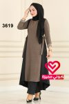 طقم بنطلون 3619 عسلي