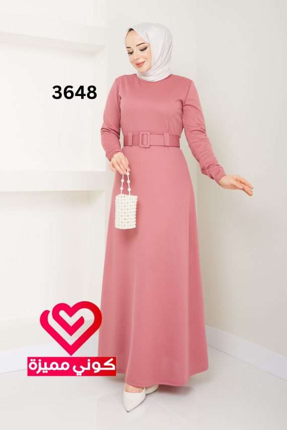فستان عملي 3648 زهري