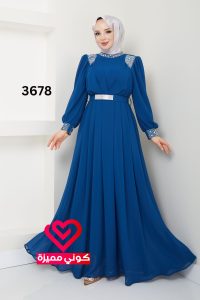 فستان كلوش 3678 ازرق