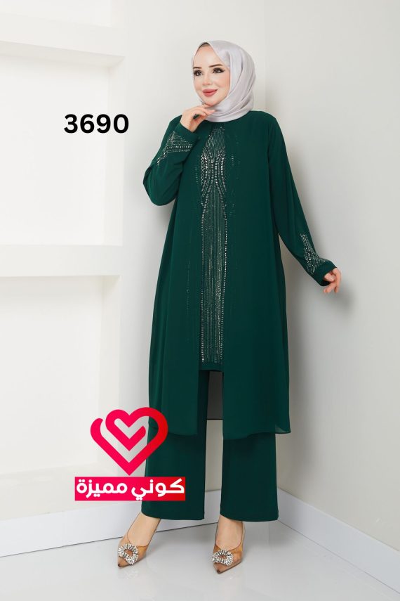 طقم بنطلون 3690 زيتي