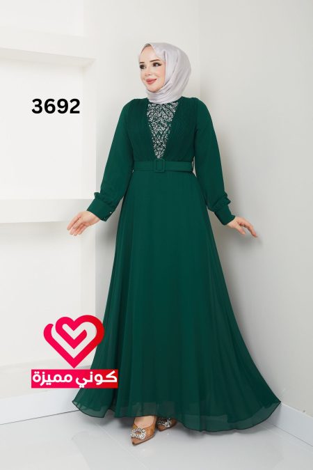 فستان 3692 زيتي