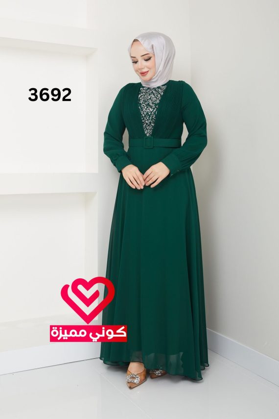 فستان 3692 زيتي