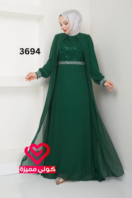 فستان 3694 زيتي