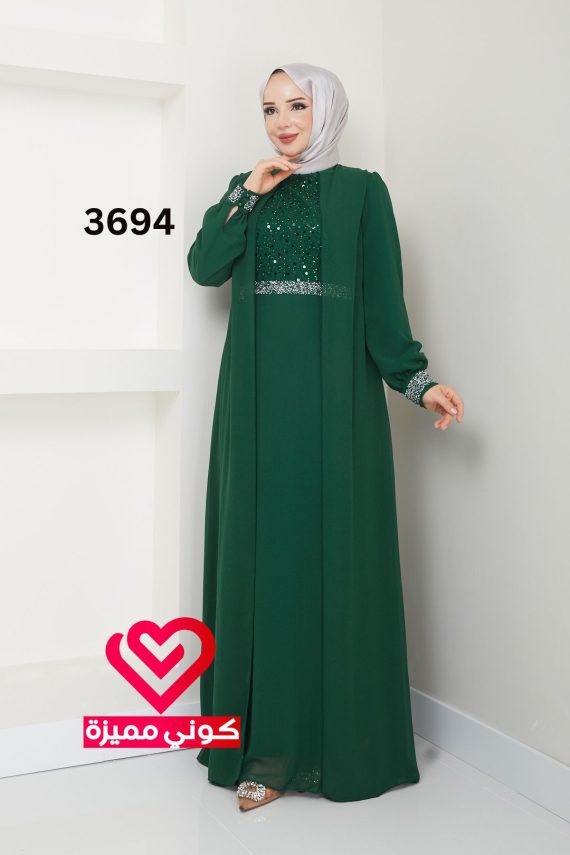 فستان 3694 زيتي