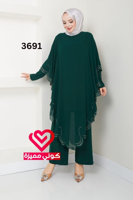 طقم بنطلون 3691 زيتي