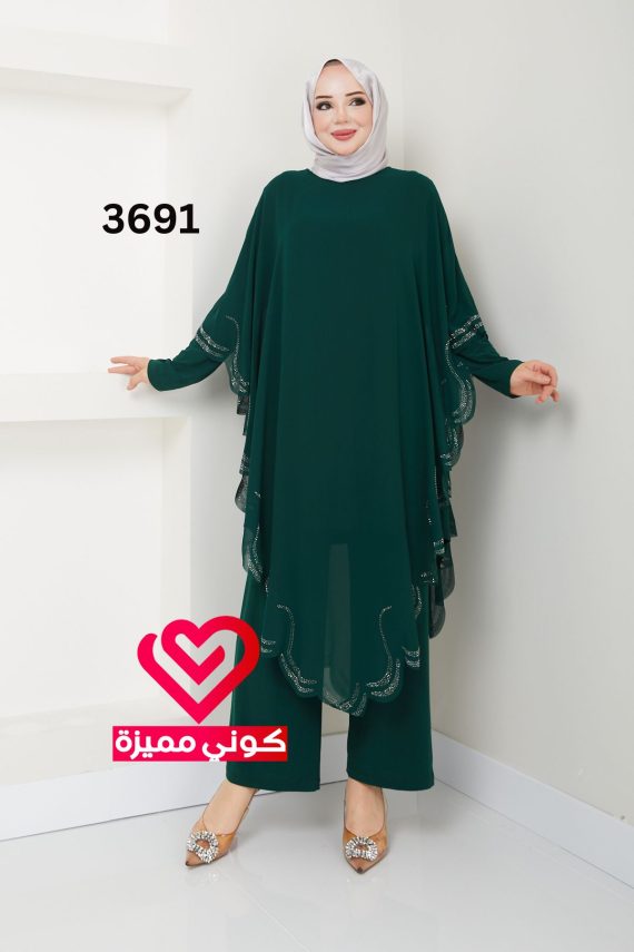 طقم بنطلون 3691 زيتي