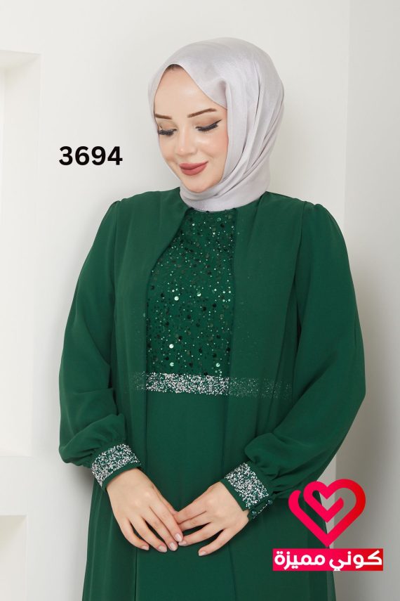 فستان 3694 زيتي