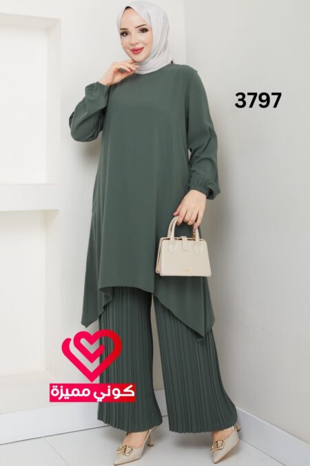 طقم 3797 فستقي غامق