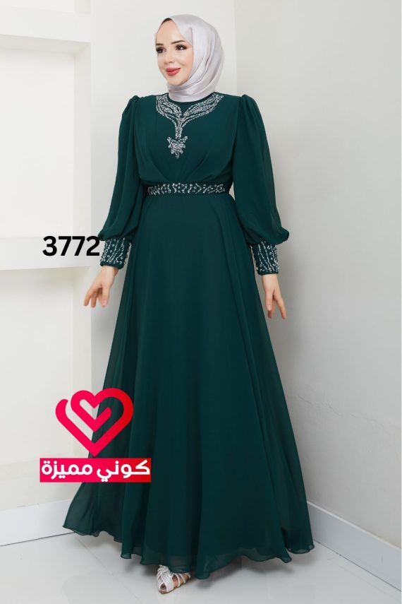 فستان 3772 زيتي