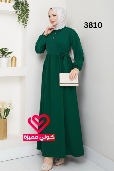 فستان 3810 زيتي
