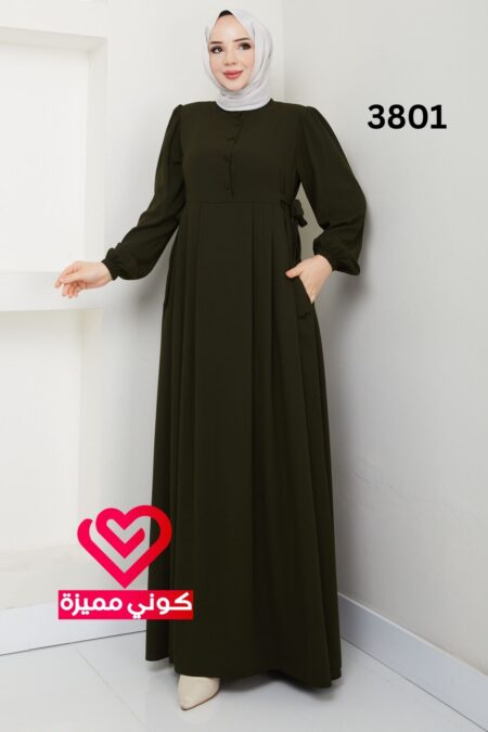 فستان 3801 زيتي