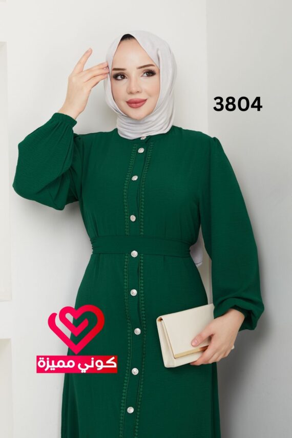 فستان 3804 زيتي