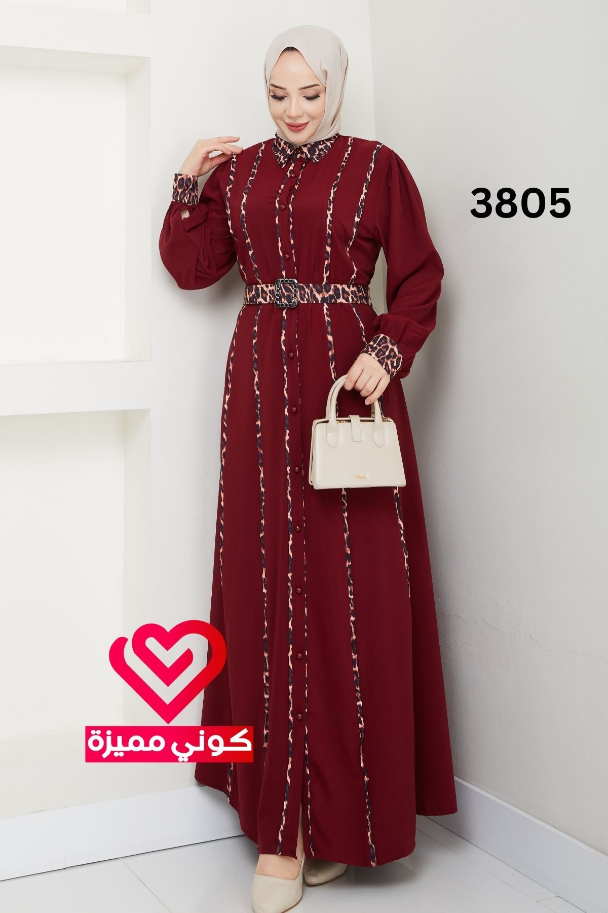 فستان 3805 خمري