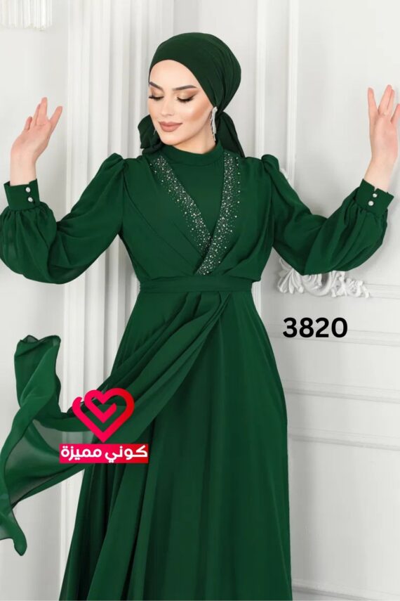 فستان 3820 زيتي