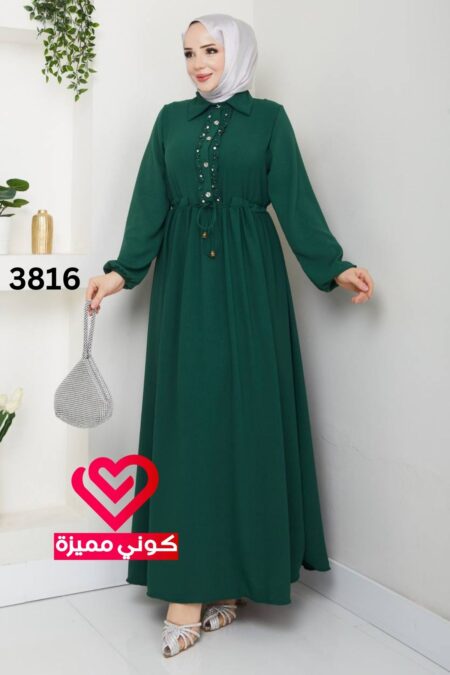 فستان 3816 زيتي