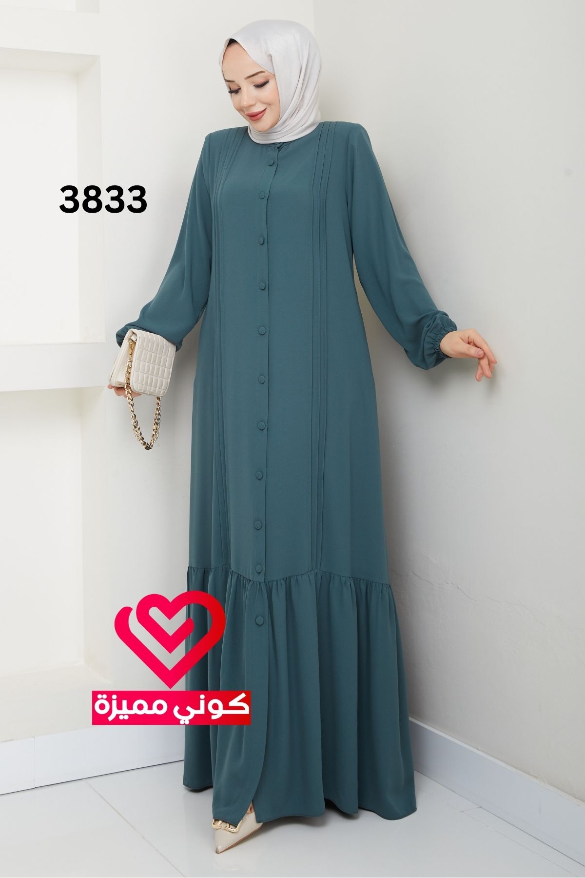 فستان 3833 فستقي