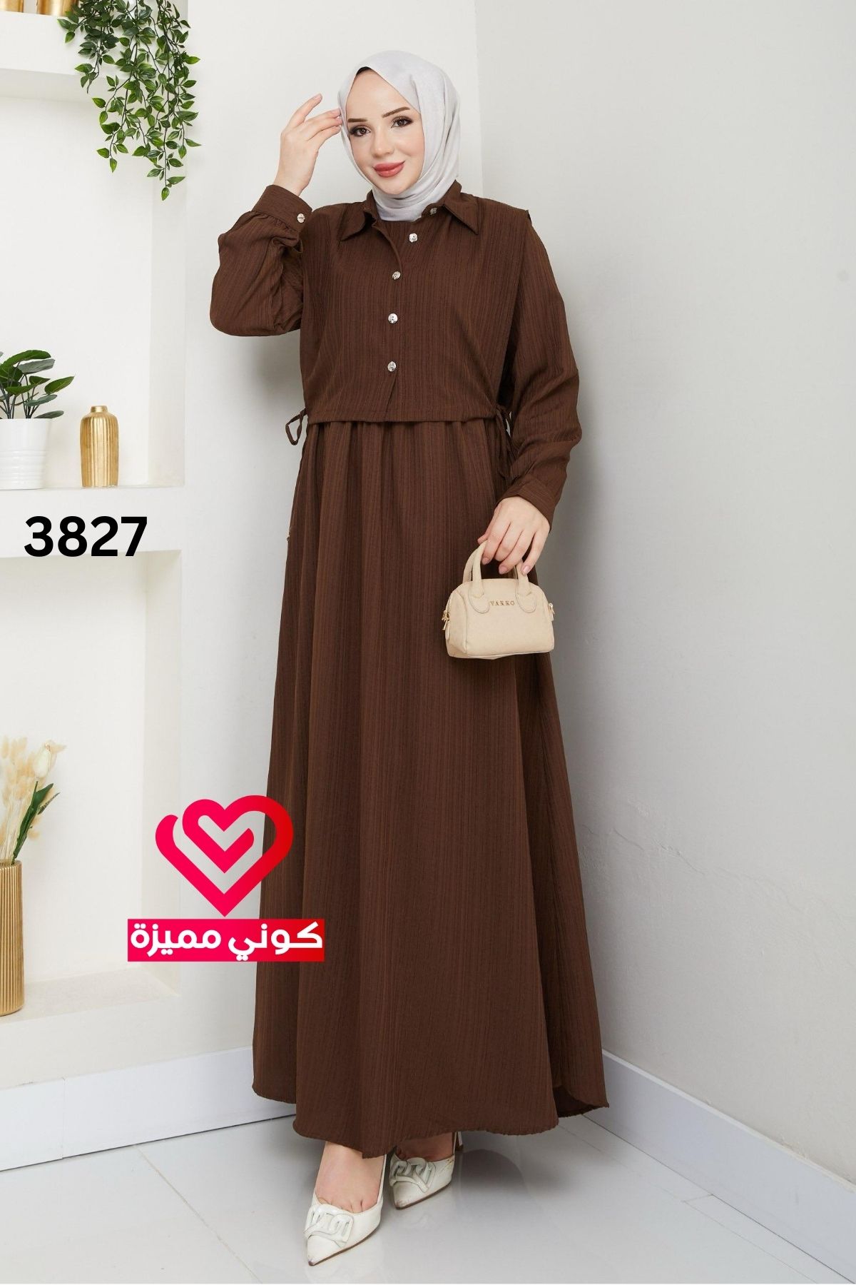 فستان 3827 بني