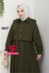 فستان 3827 زيتي
