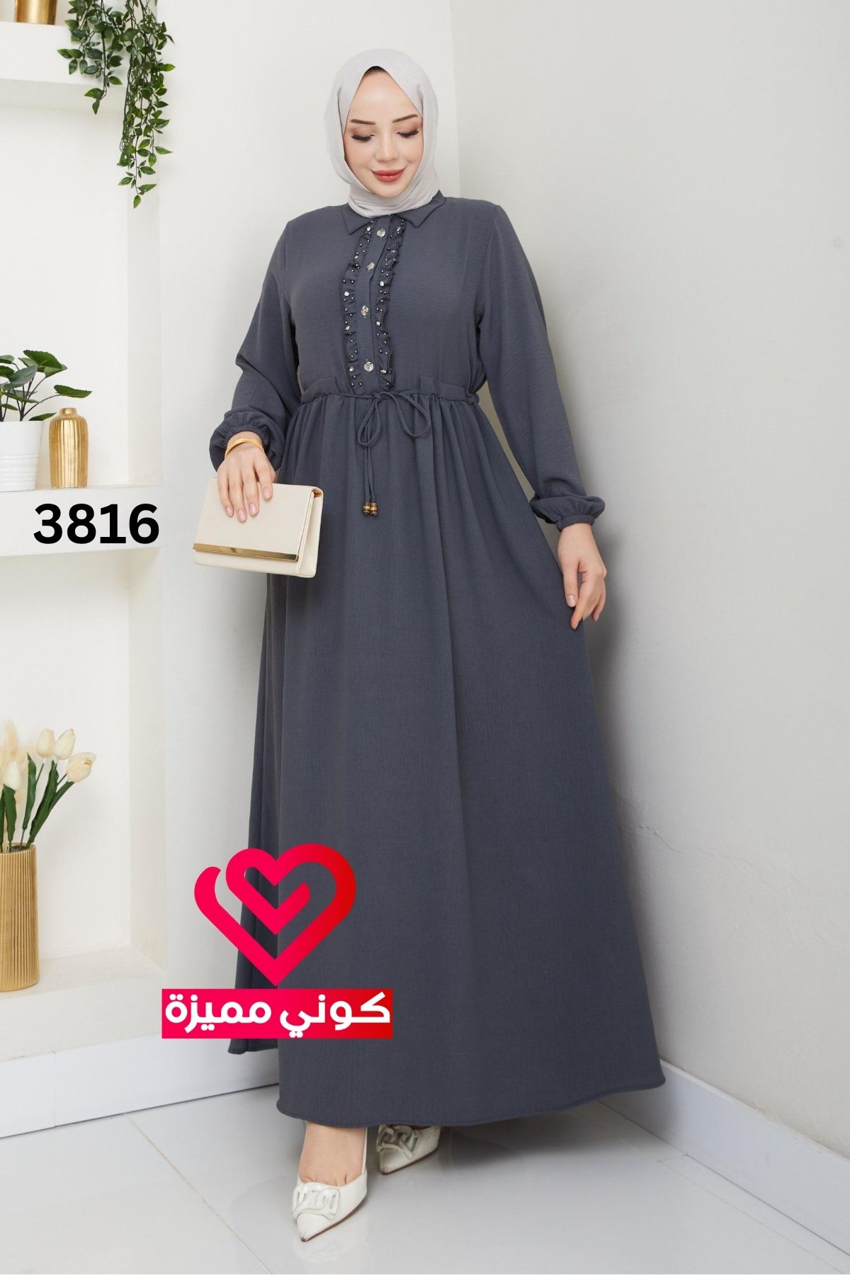 فستان 3816 رمادي